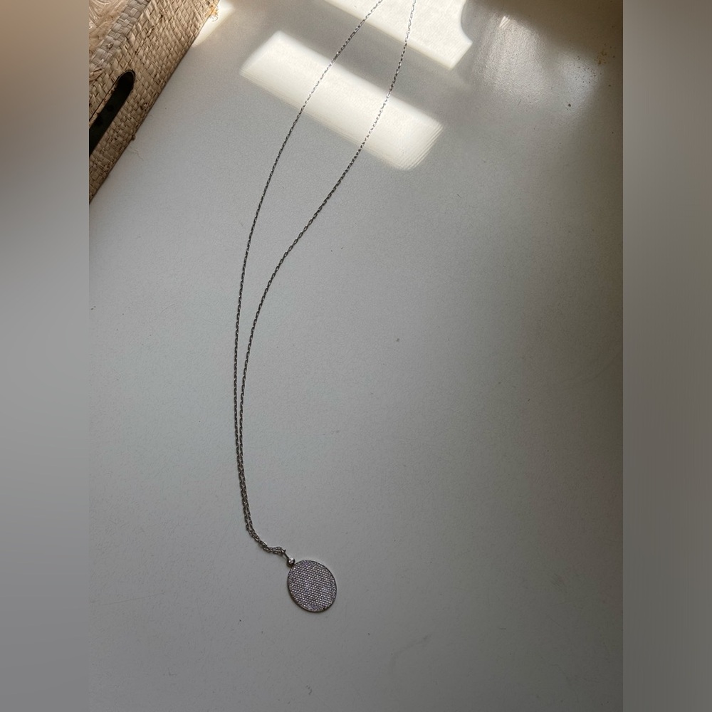 Adjustable Long Pave Cut Crystal Disc Statement N… - image 2